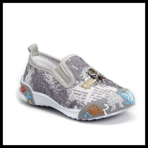 Papos Slip on Robot Sneakers, Sz 4